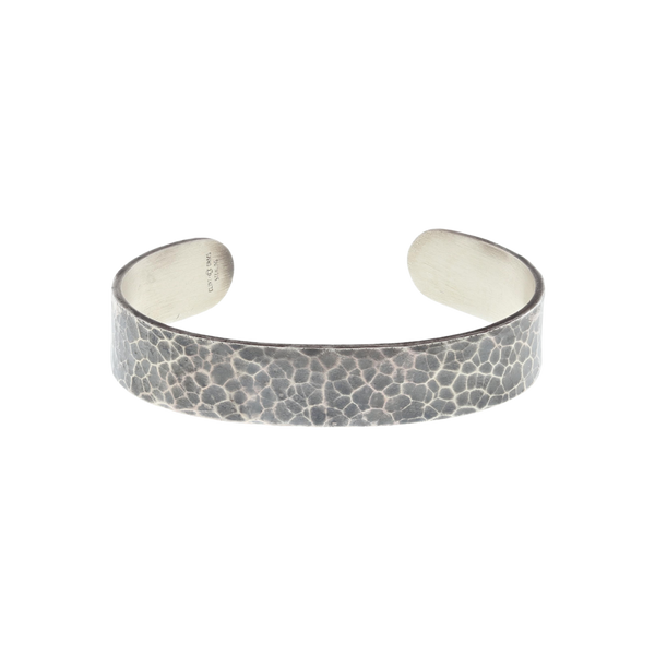 Bracelet 1448 Hammered with Turquoise Ends - Clint Orms Engravers