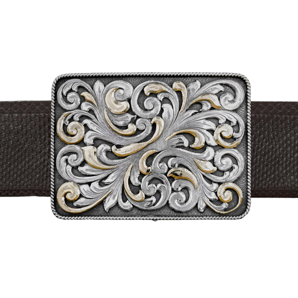 Brandes 1805 Sterling & Gold Trophy Buckle - Clint Orms Engravers