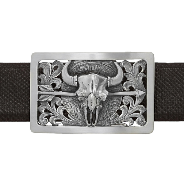 Childress 1805 Silver Bison Skull Arrow Buckle - Clint Orms
