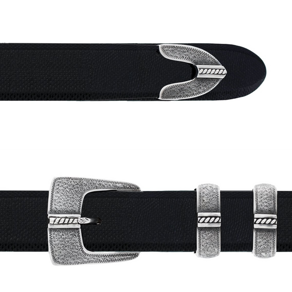 Clay 1839 Sterling Silver Wheatgrass Engraved Rope Buckle Clay 1839 Sterling Silver Wheatgrass Engraved Rope Buckle