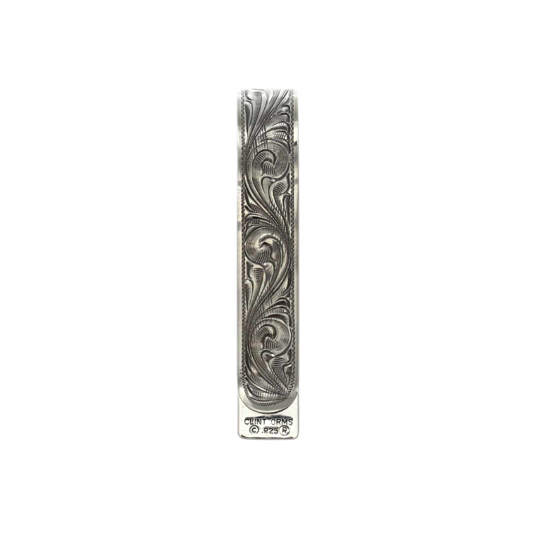 Folded 1805 Small Sterling Scroll-Engraved Money Clip – Clint Orms