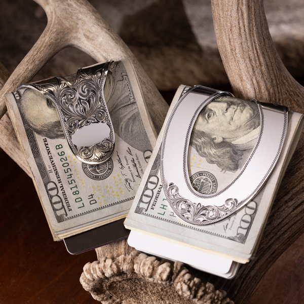 San Saba 1806 Sterling Monogram Money Clip - Clint Orms Engravers