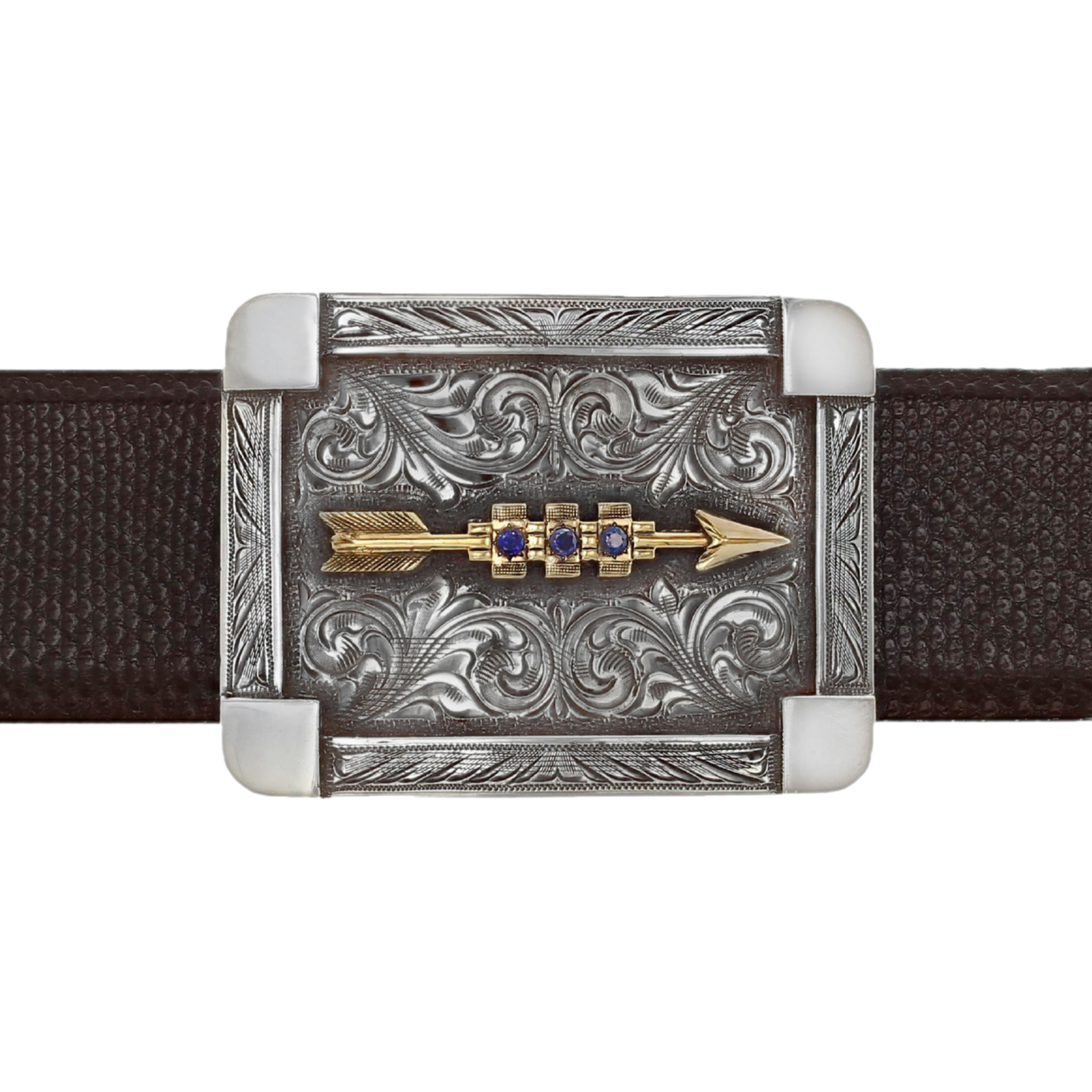 Morris 1813 Gold Arrow & Sapphire Trophy Buckle – Clint Orms