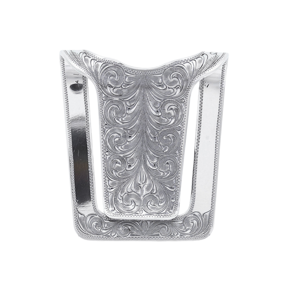 San Augustine Large Silver Engraved Money Clip - Clint Orms