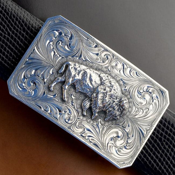 Washington 1806 Sterling American Bison Trophy Buckle - Clint Orms  Engravers & Silversmiths