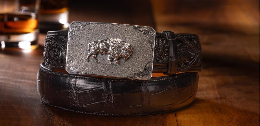 Cowboy Belt Buckle Personalized Texas Design Gold Belt 