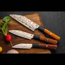 K22 Kultro Flare Chef Knives on Walnut