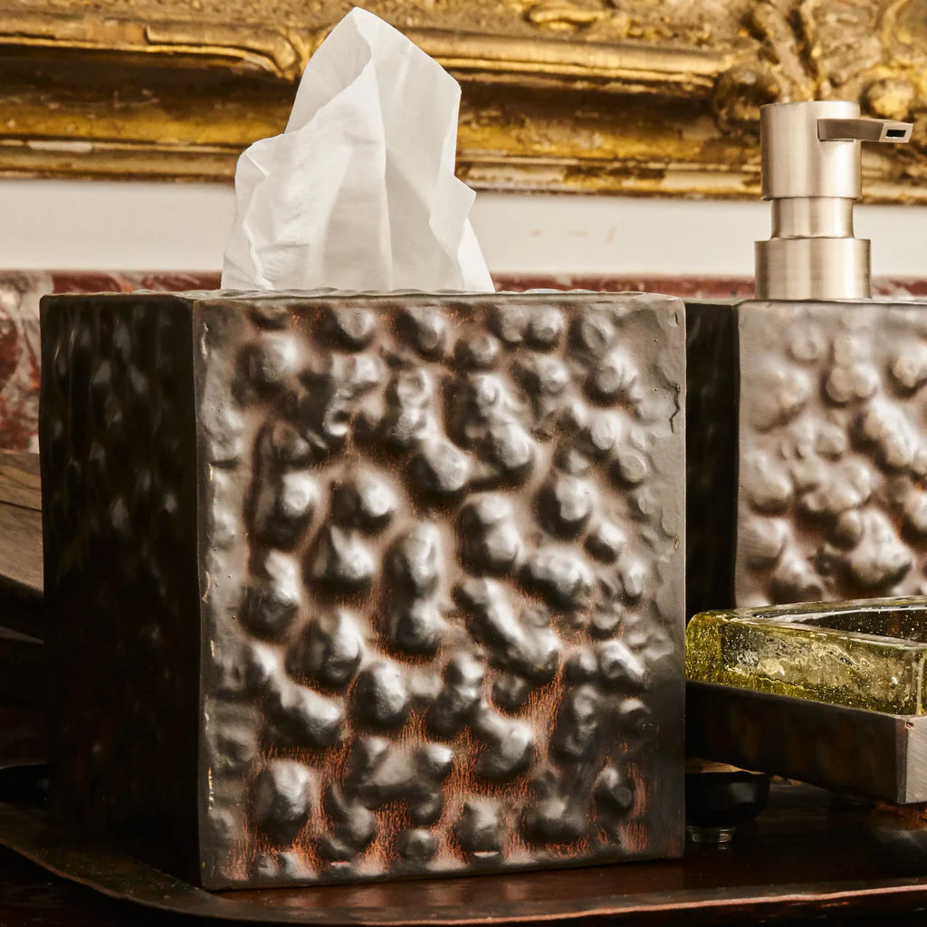 Hammered Square Tissue Box