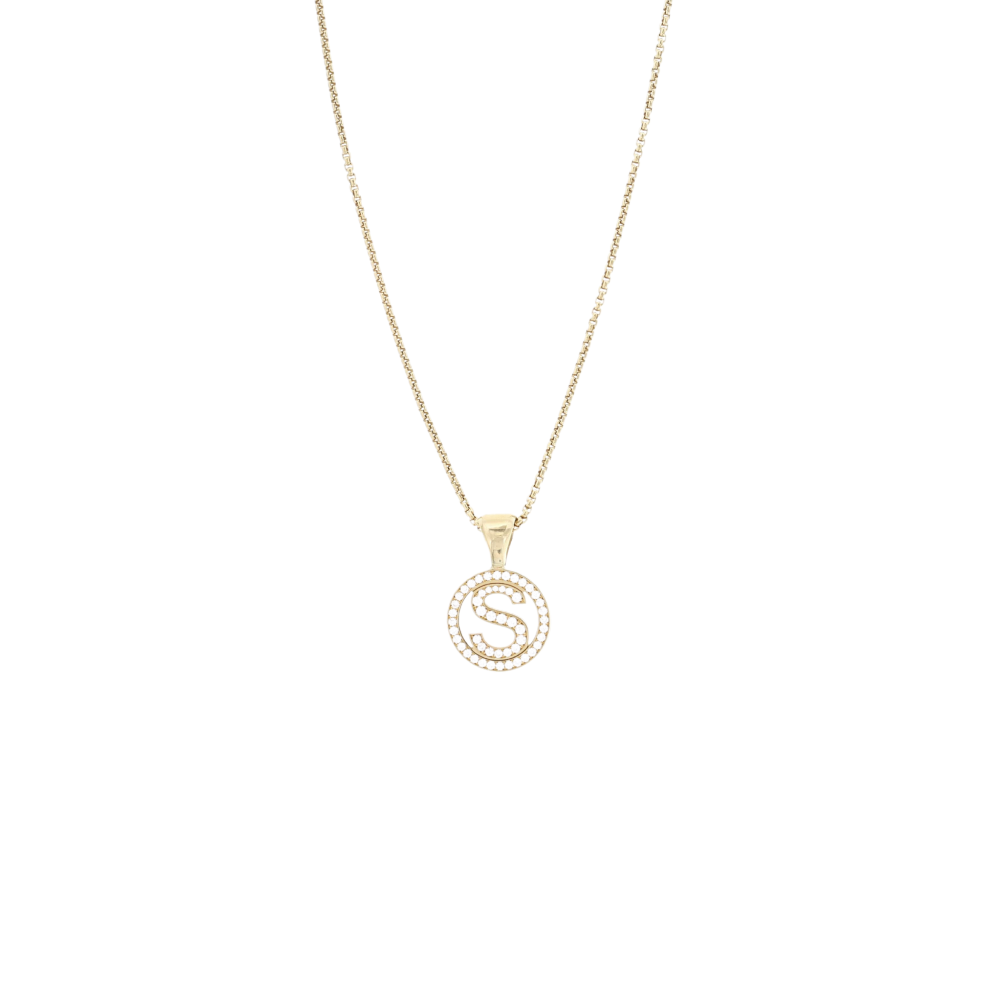 Pendant 1200 Round Gold Pave Diamond Initial Necklace – Clint Orms ...