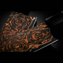 K22 Black Flare Chef Knives on Red Maple
