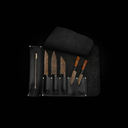 K22 Kultro Flare Chef Knives on Red Maple