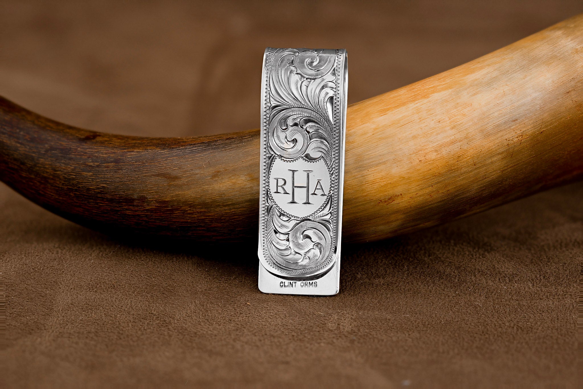 Folded 1802 Sterling Silver Personalized Engraved Money Clip