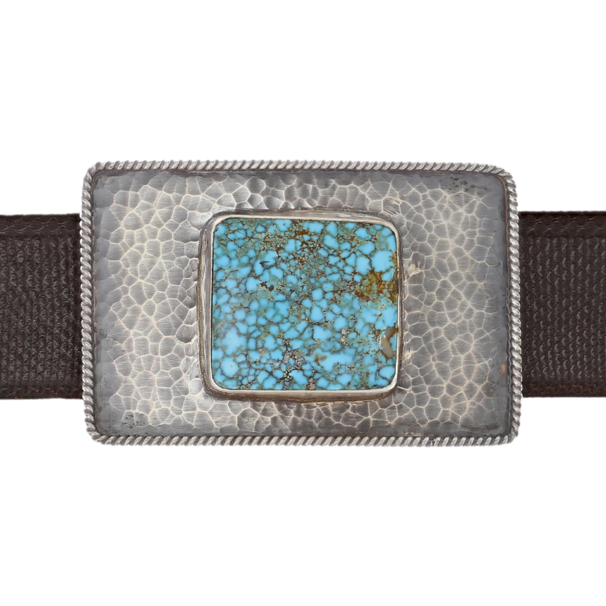 Bowie 1404 Turquoise Hammered Trophy Buckle