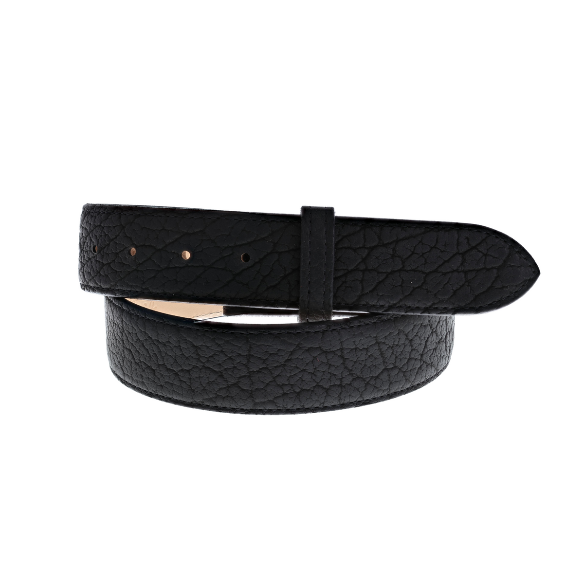 1½” Straight Chocolate Bison Pebble Leather Belt