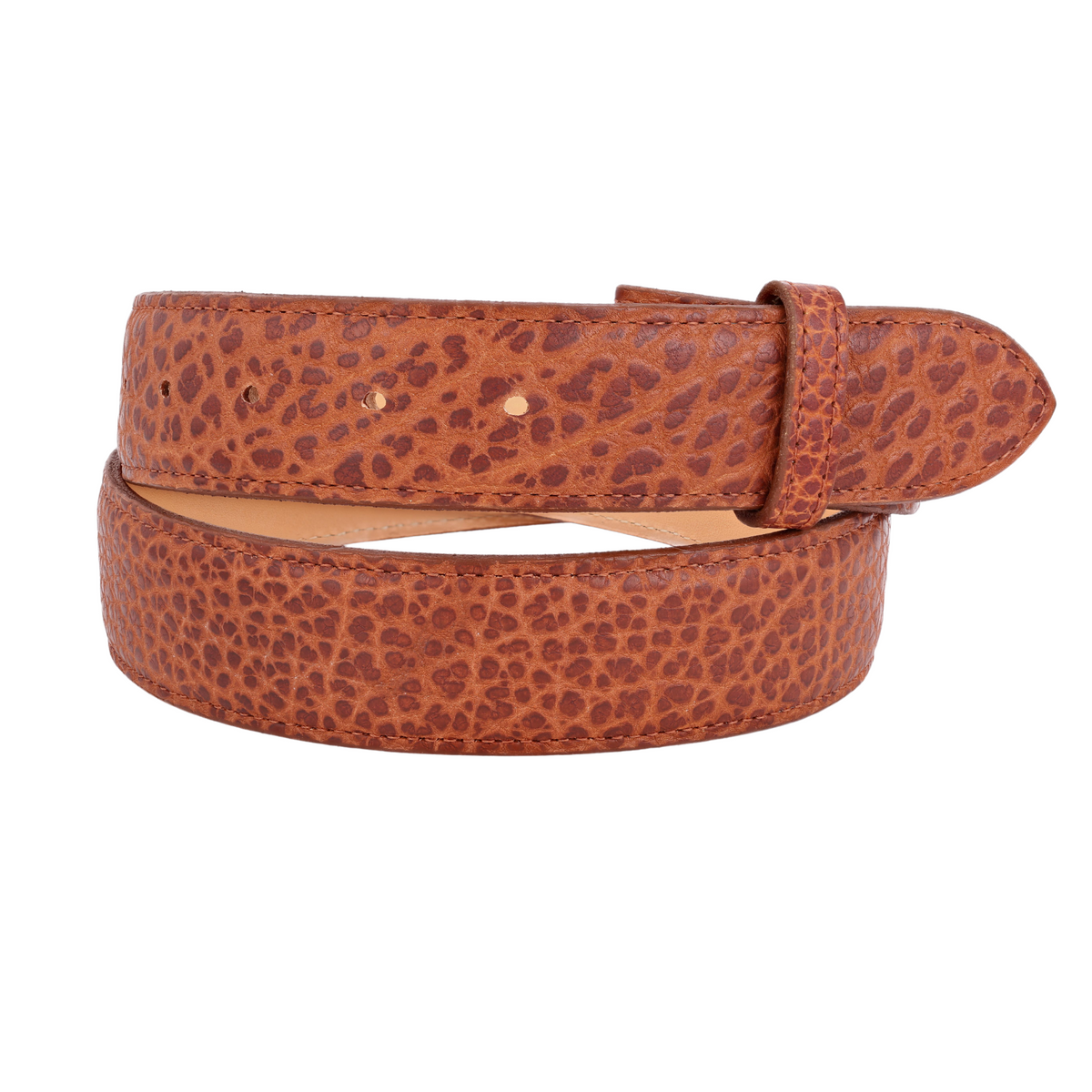 1½” Straight Chocolate Bison Pebble Leather Belt