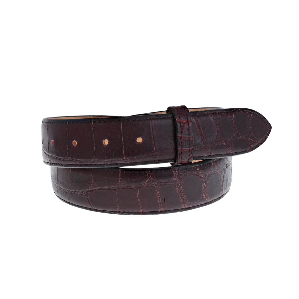 1.5" Straight Nile Crocodile Black Cherry