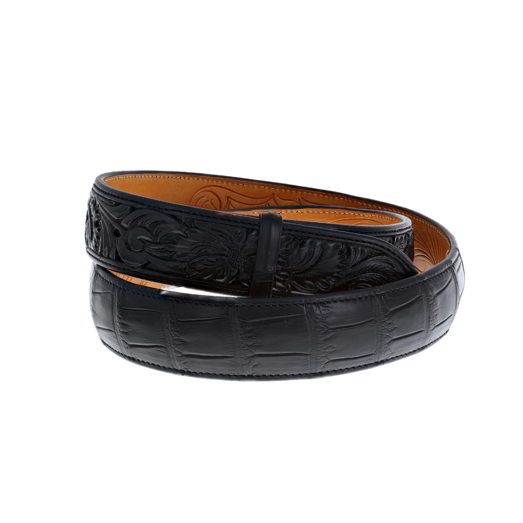1.5" Straight 1st Generation Premium Alligator Belt Black