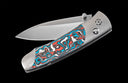 A-Series A200-11 Titanium pocketknife with stainless blade and colored carbon fiber