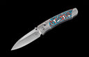A-Series A200-11 Titanium pocketknife with stainless blade and colored carbon fiber