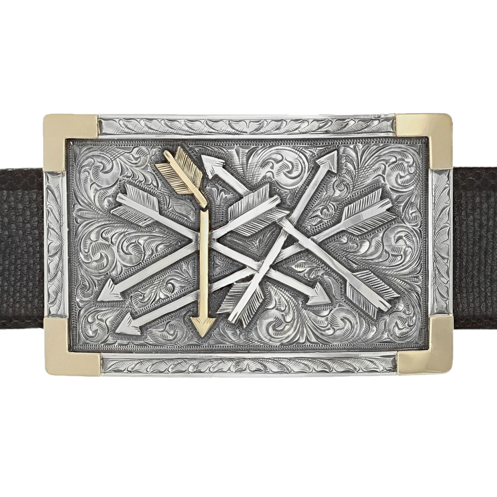 CLINT ORMS トロフィーバックル Bexar 1800 Sterling Broken Arrow Trophy Buckle - Clint Orms