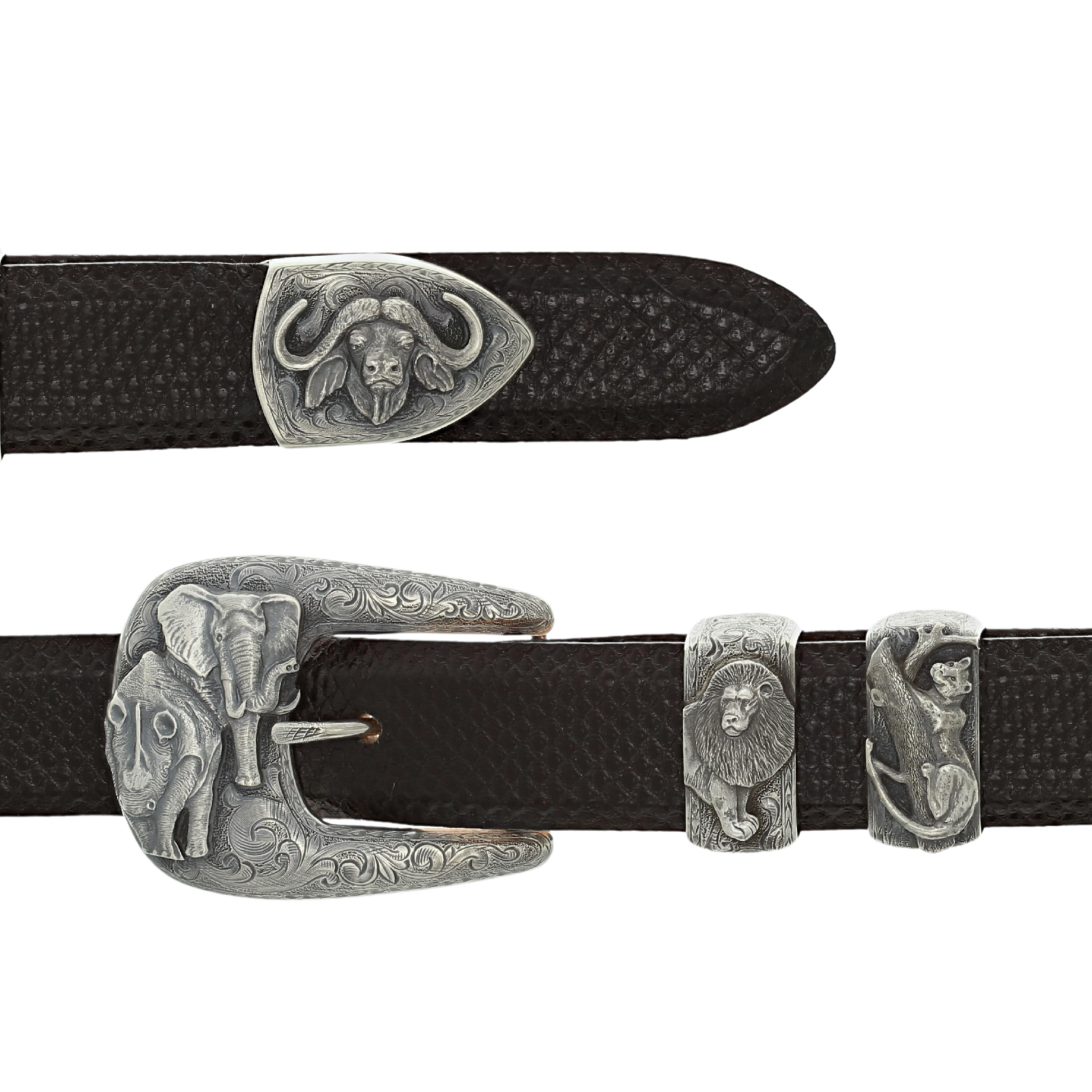 Safari MD Big Five 2011 Sterling Buckle Set – Clint Orms Engravers