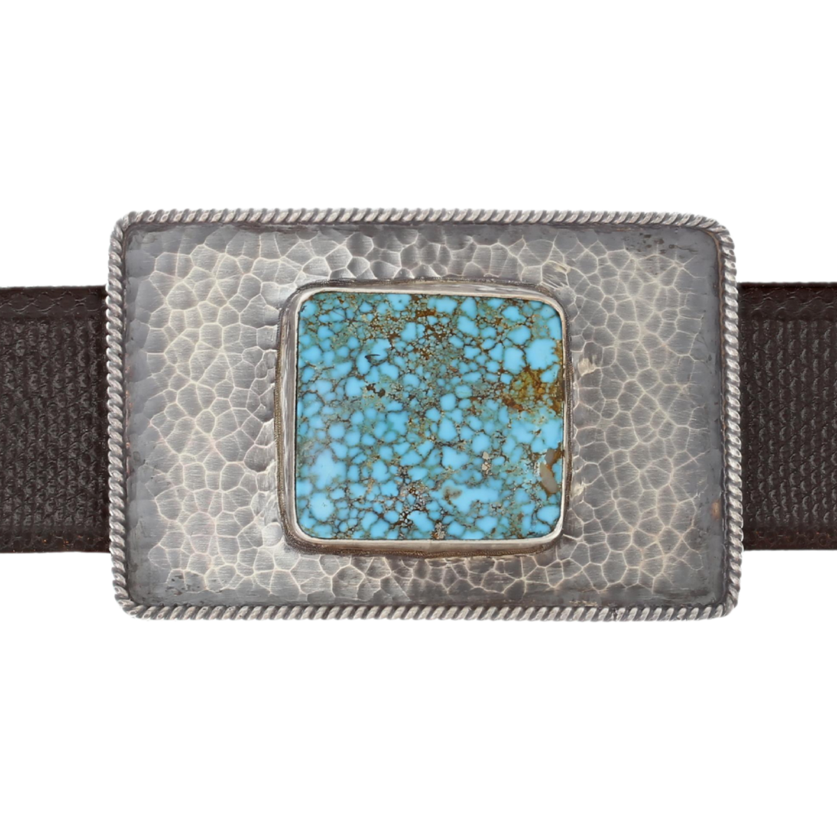 Bowie 1404 Turquoise Hammered Trophy Buckle