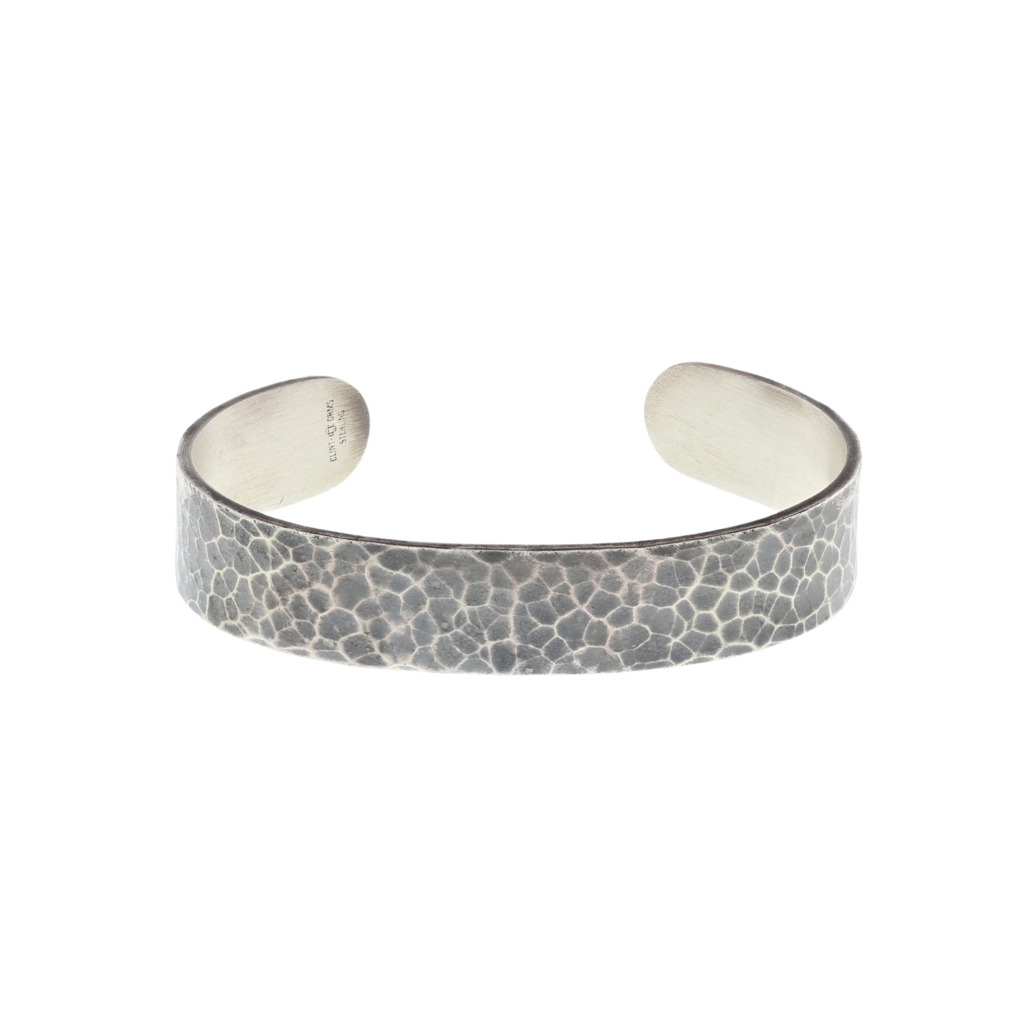 Bracelet 1448 Hammered with Turquoise Ends – Clint Orms Engravers Bracelet 1448 Hammered with Turquoise Ends – Clint Orms Engravers