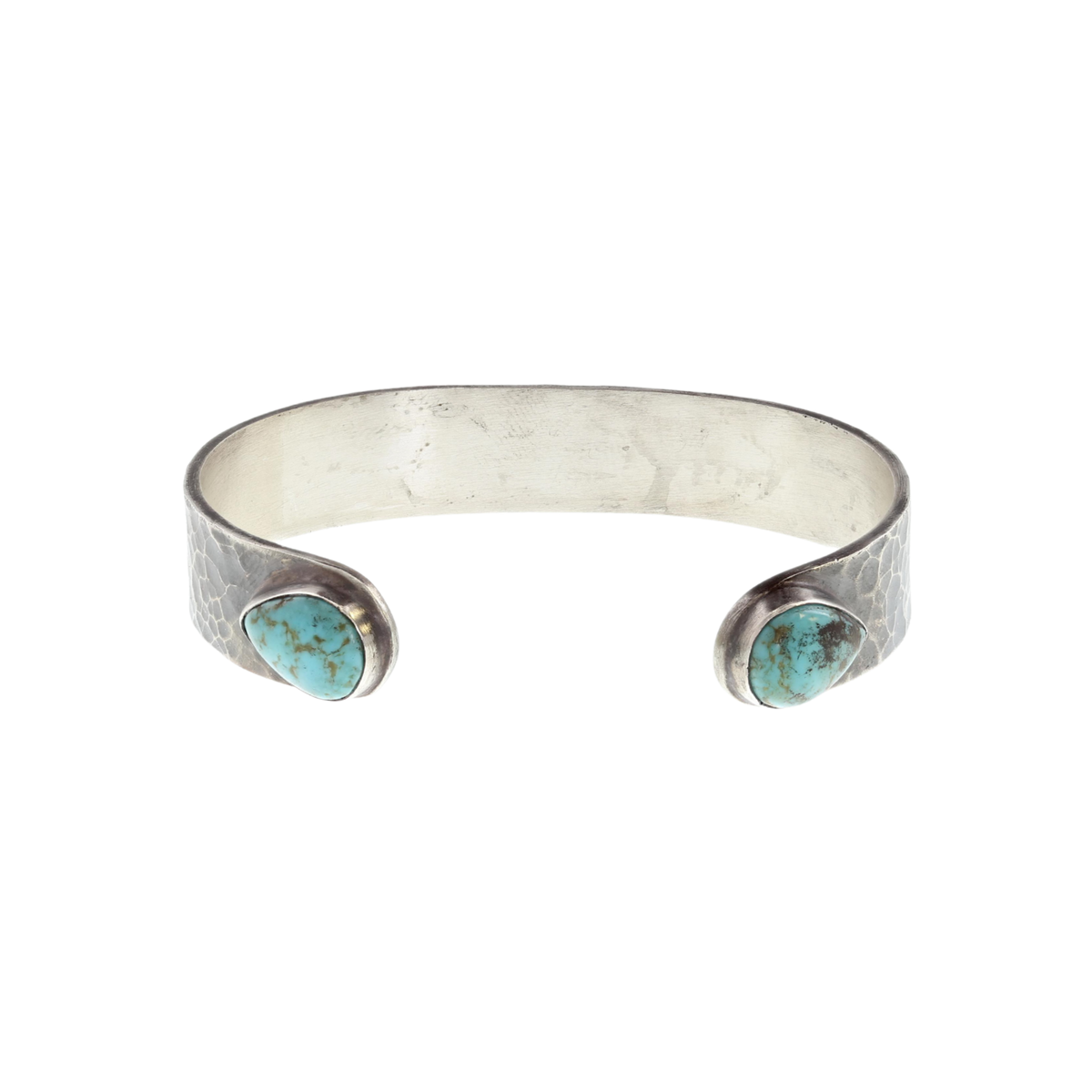 Bracelet 1448 Hammered with Turquoise Ends