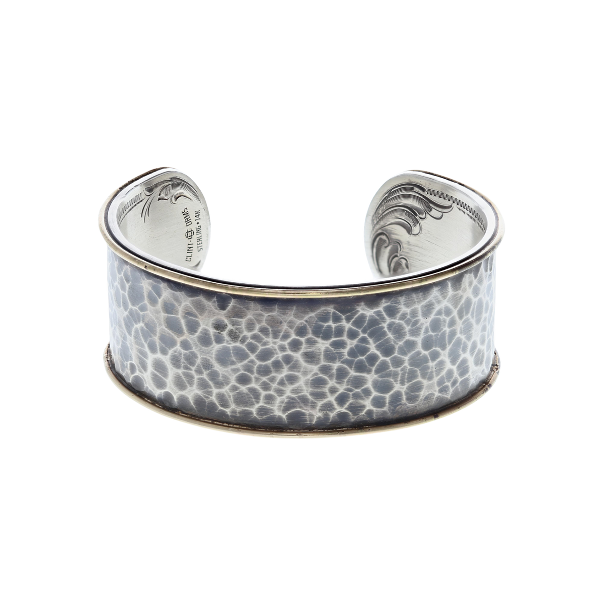 Bracelet 1457 Hammered Sterling with Gold Border