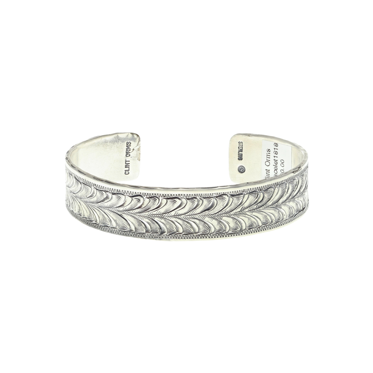Bracelet 1818 Sterling Silver Double Leaf Engraved
