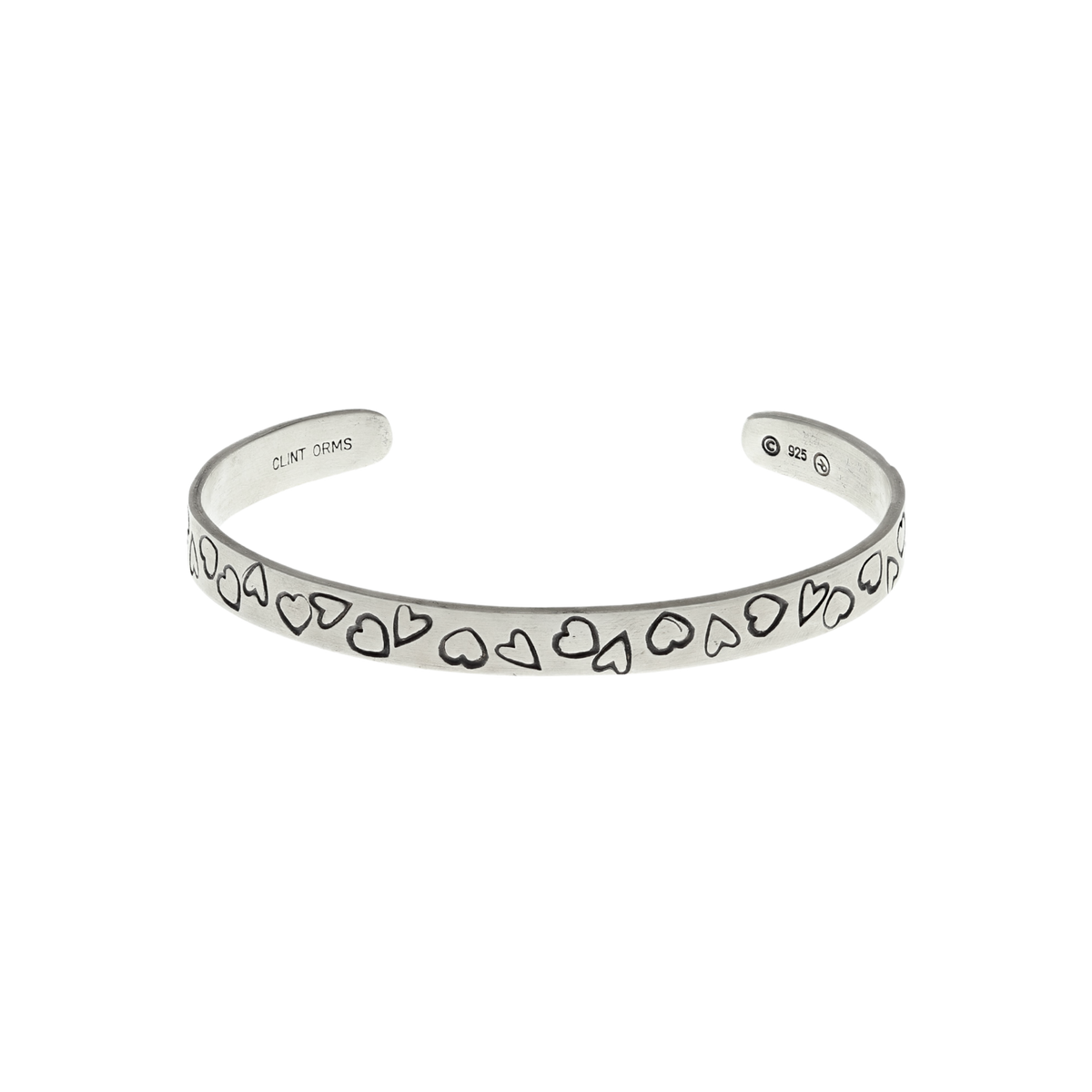 Bracelet 1913 Thin Heart Stamped Sterling Cuff