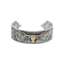 Bracelet 2012 Scroll Engraved Sterling with Gold Longhorns