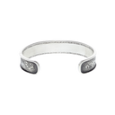 Bracelet 2111 Gun Engraved Sterling with Rose Gold Rosette and Blue Topaz