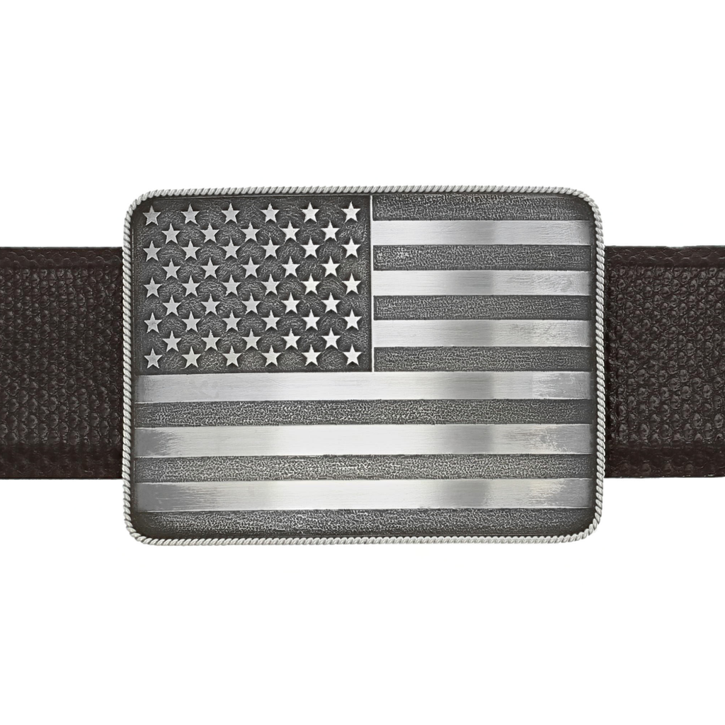 CLINT ORMS トロフィーバックル Brandes 1806 Sterling American Flag Buckle - Clint Orms Engravers