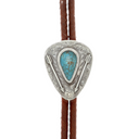 Bolo 1861 Sterling Silver Triangle with Large Kingman Turquoise Cabochon