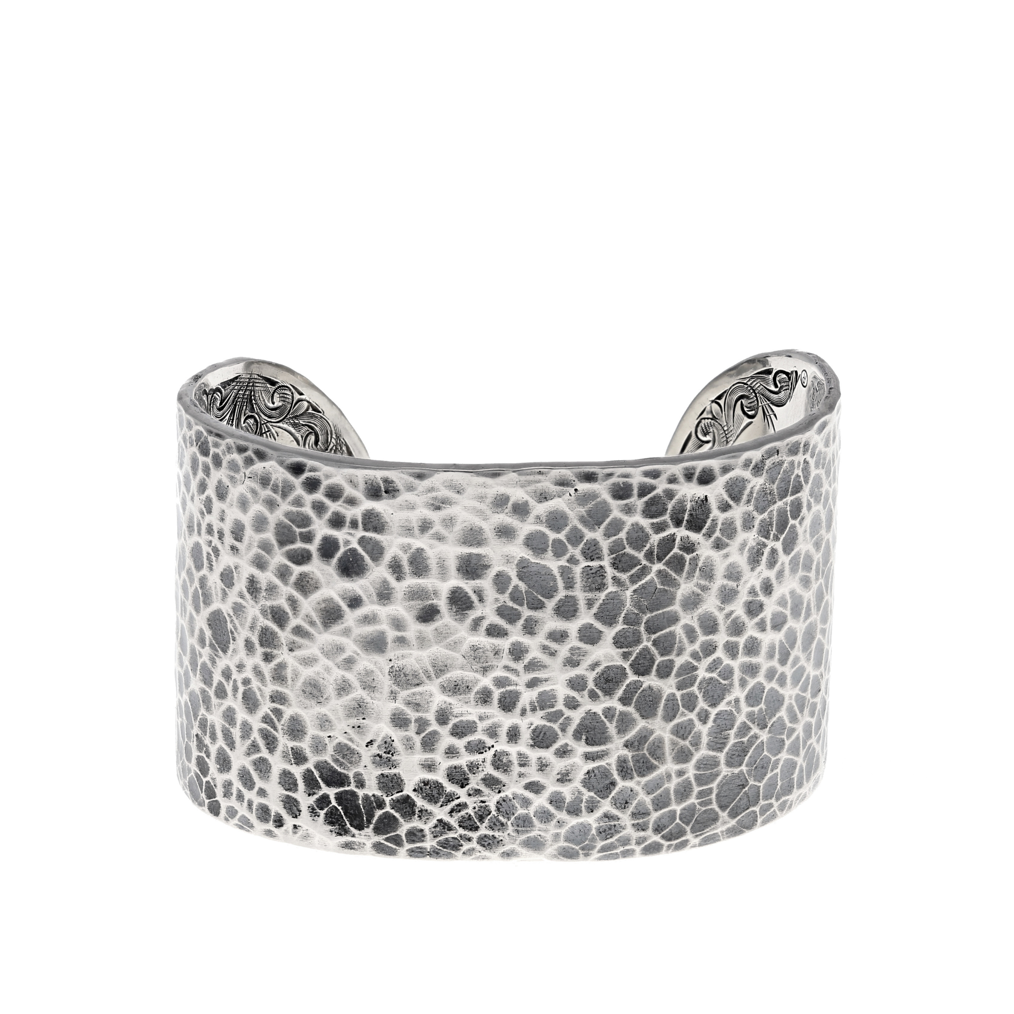 Bracelet 1426 Sterling Hammered Cuff - Clint Orms Engravers