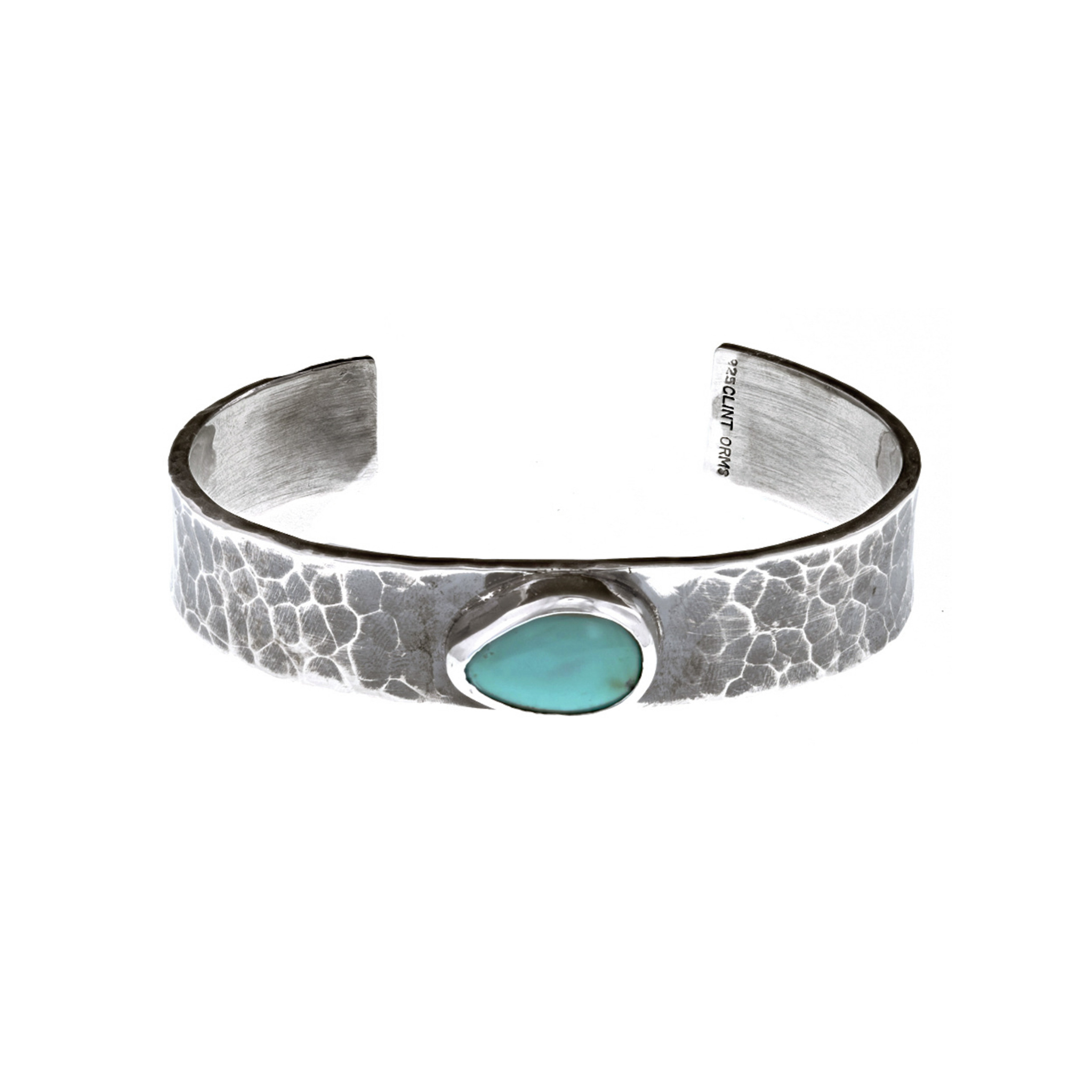 PLAIN ROUND Cuff bracelet, hammered silver