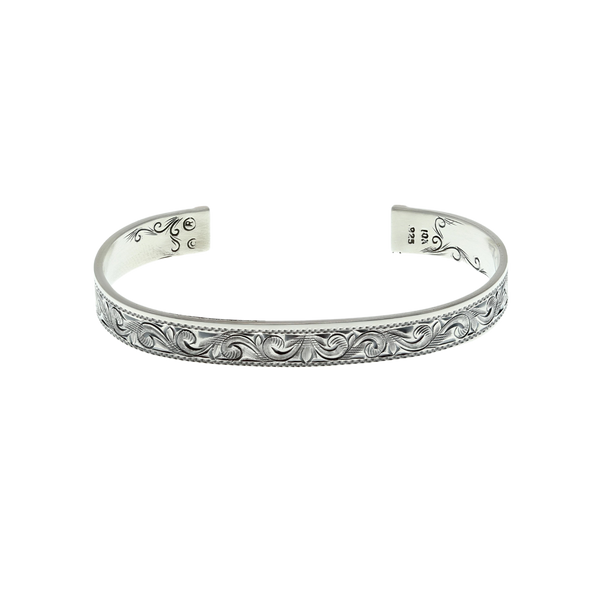 Bracelet 1429 Sterling Silver Engraved Bracelet with 14 Karat Rose