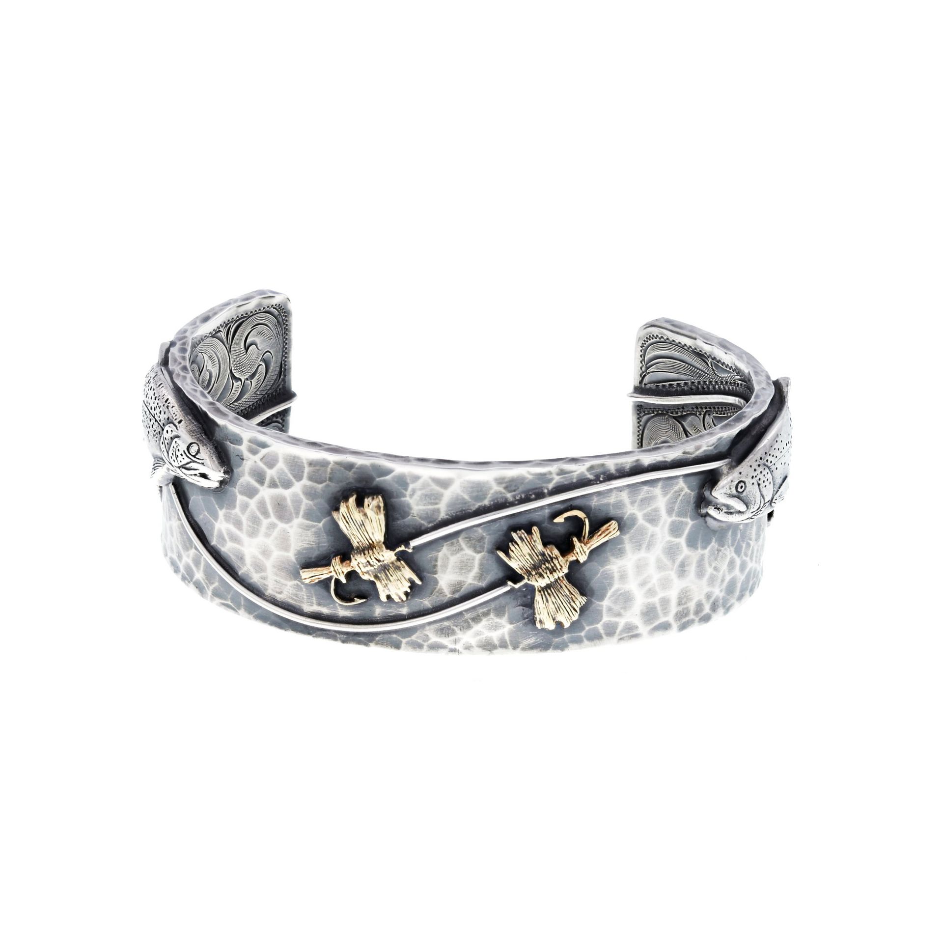 Bracelet 1827 Jumping Trout With Gold Flies – Clint Orms Engravers