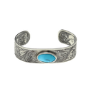 Bracelet 1896 Sterling Silver Engraved with Oval Turquoise