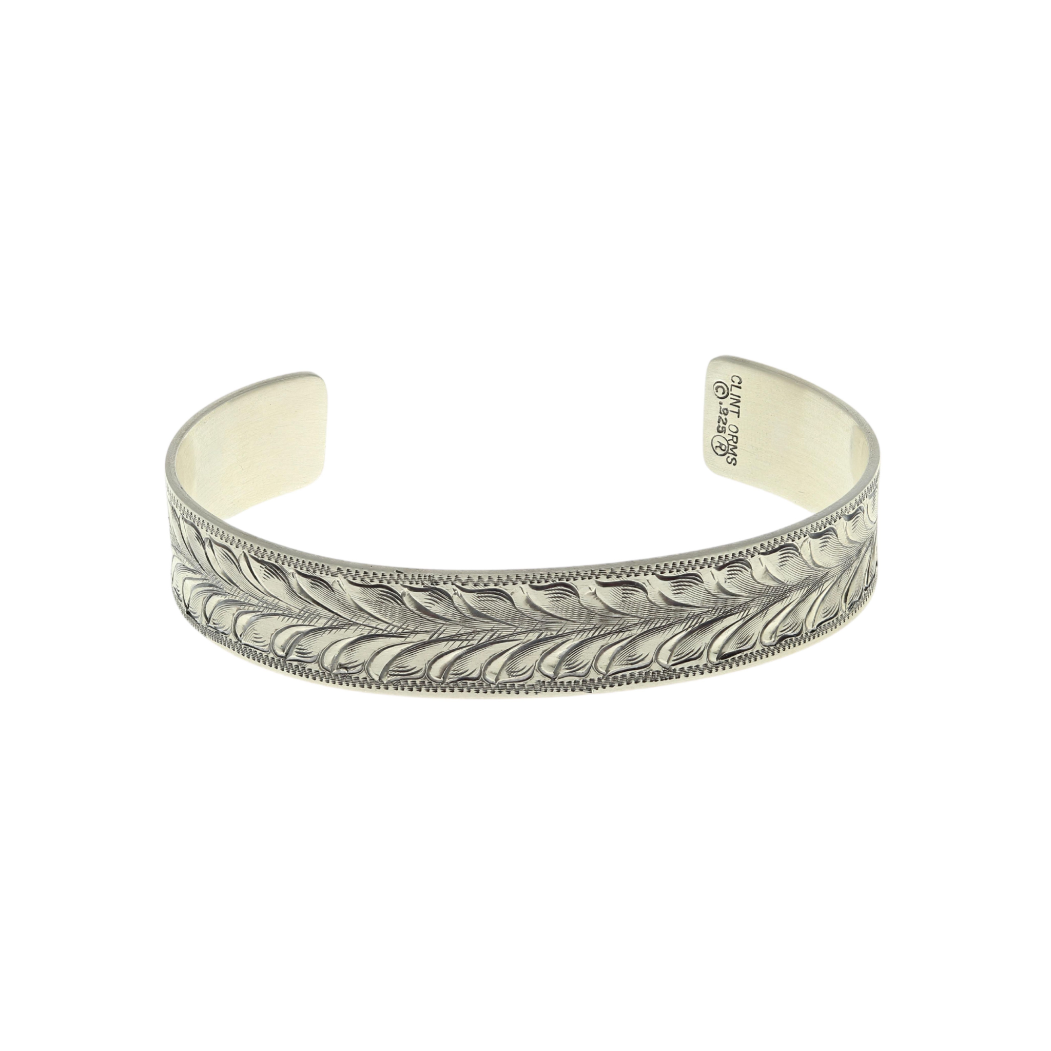 Bracelet 1907 Sterling Silver Engraved Double Leaf Clint Orms