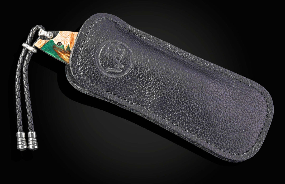 C19 Omni 'Dark Forest' Folding knife with hand-forged damascus and wood Limited Edition