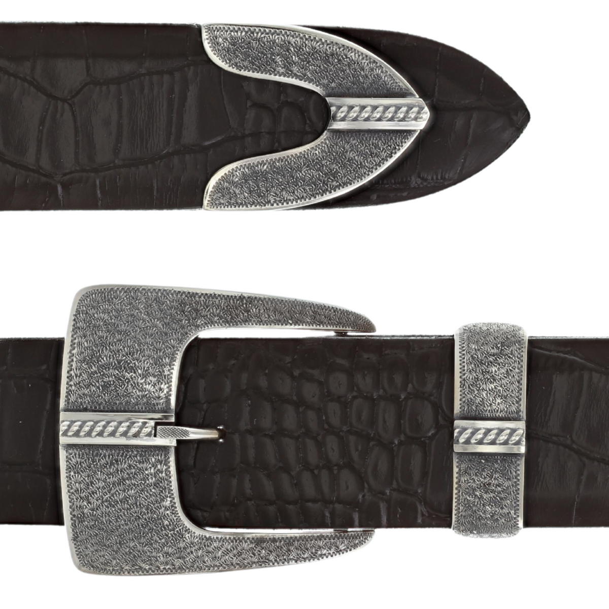 Clay 1606 Sterling Silver Wheatgrass Engraved Buckle Set