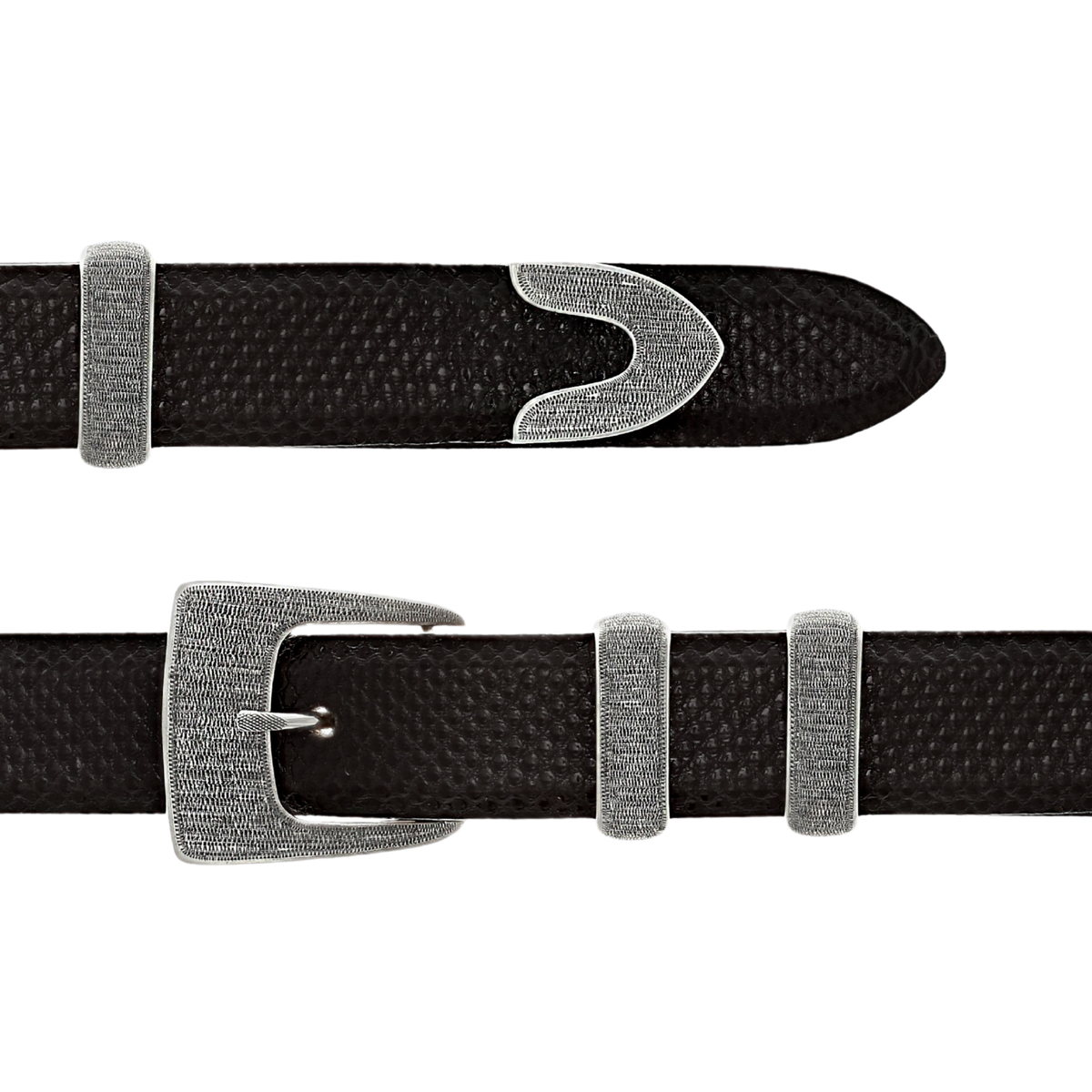 Clay 1700 Wriggled Sterling Buckle Set