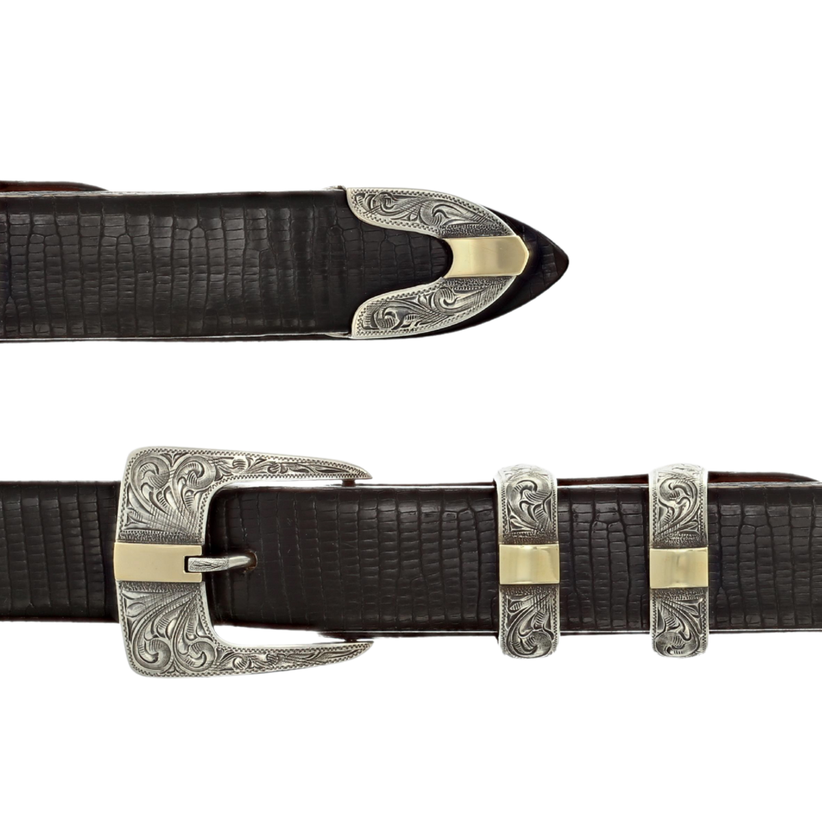 Clay 1804 Sterling Silver & Gold Bar Buckle Set