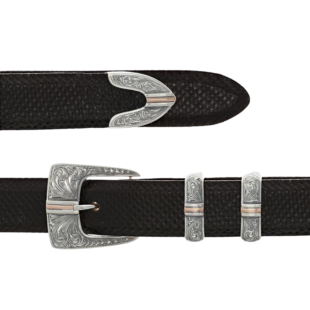 Clay 1805 Sterling Silver and Rose Gold Wire Buckle Set