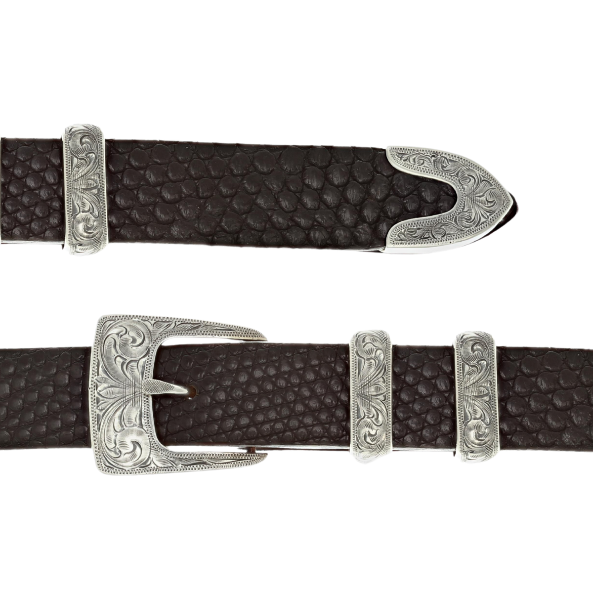 Clay 1813 Sterling Silver Engraved Dress Buckle Set