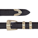 Clay 1818 Engraved Yellow Gold Buckle Set with Green Gold Bars