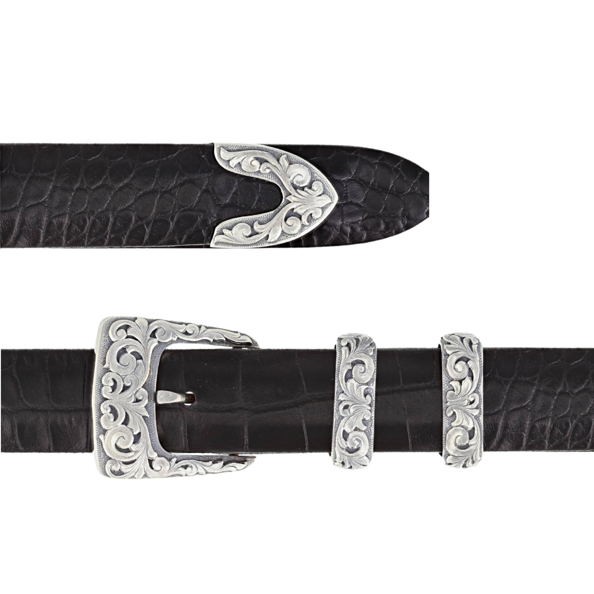 Clay 1820 Sterling Silver Overlay Buckle Set - Clint Orms Clay 1820 Sterling Silver Overlay Buckle Set - Clint Orms