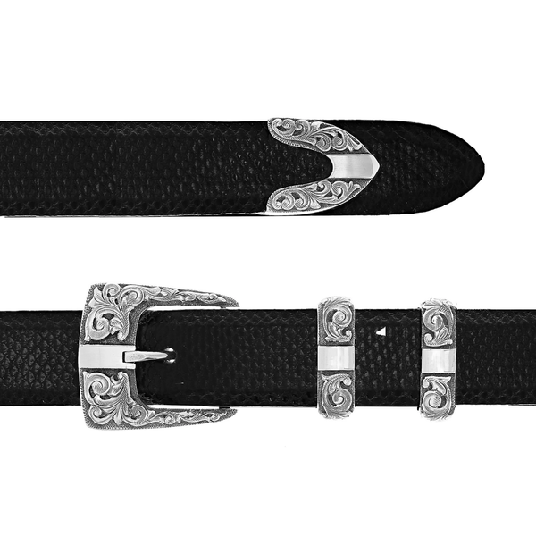 Sterling Silver Overlay Dress Buckle Set – Clint Orms Engravers